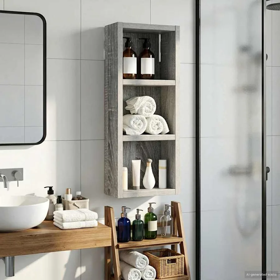 Armoire murale de salle de bain Gris Sonoma 20 x 10 x 50 cm