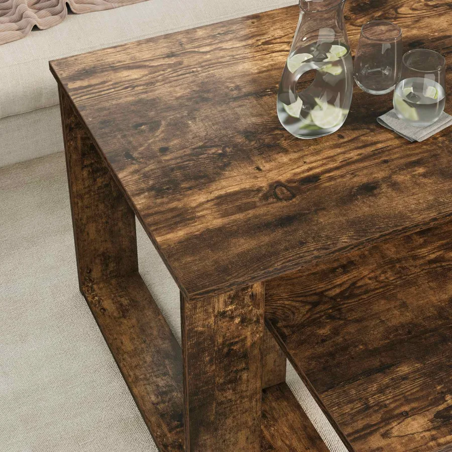 Ensemble de tables basses 2 pcs Chêne fumé Bois d'ingénierie - 4