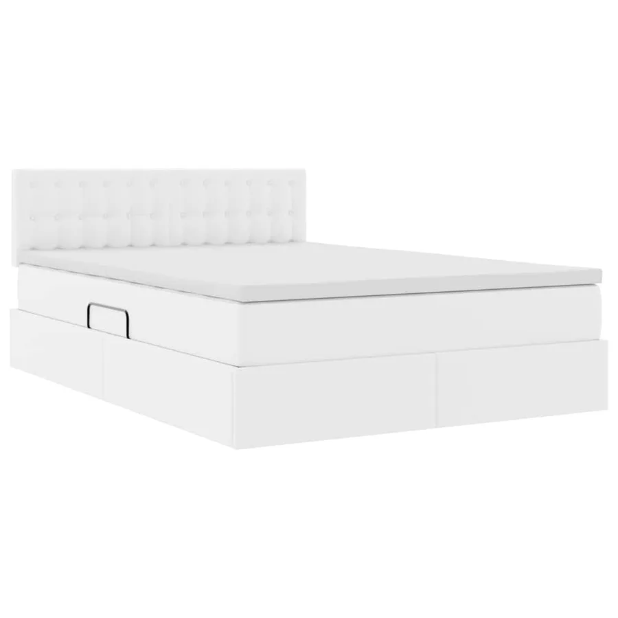 Lit avec rangement et matelas Blanc pur 140 x 190 cm - 5
