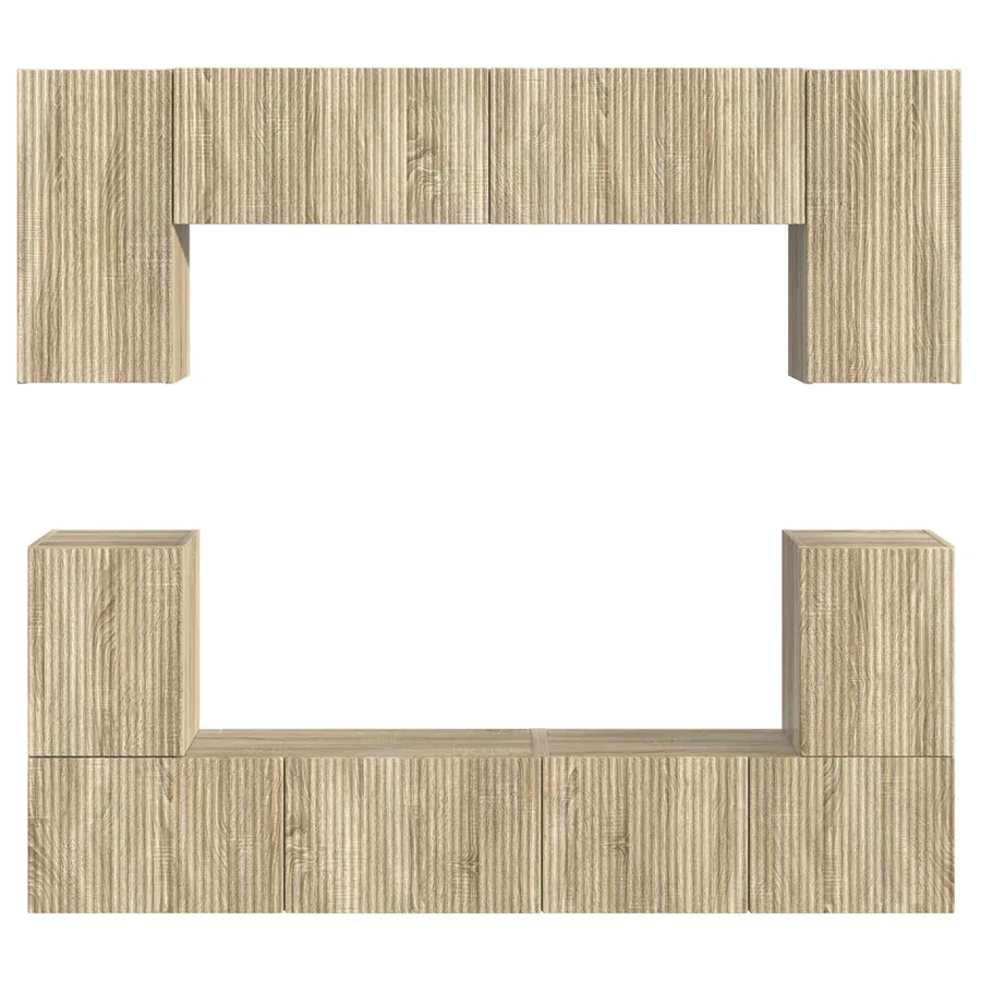 Ensemble meuble TV 5 pcs Chêne Sonoma Bois d'ingénierie - 8