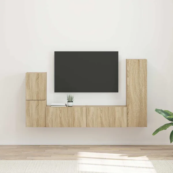 Ensemble meuble TV 4 pcs Chêne Sonoma Bois d'ingénierie