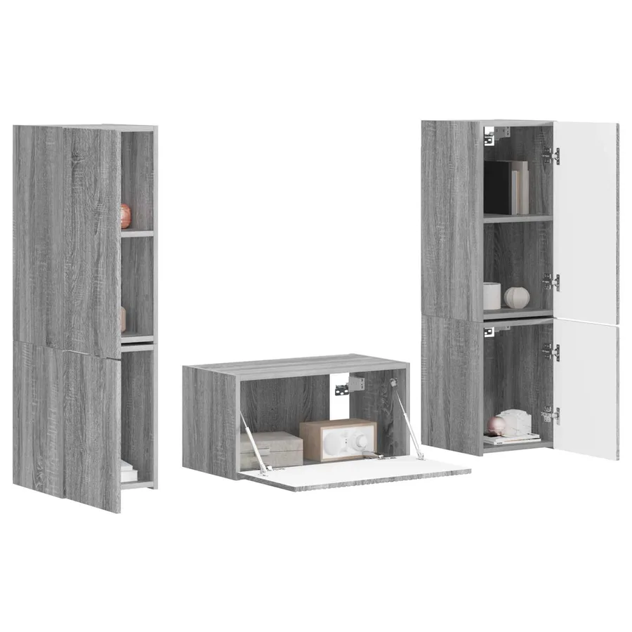 Ensemble meuble TV 5 pcs Gris Sonoma Bois d'ingénierie - 3