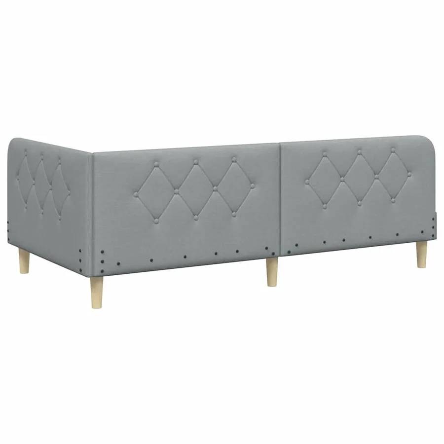Cadre de lit d'angle Gris clair 90 x 190 cm tissu - 7