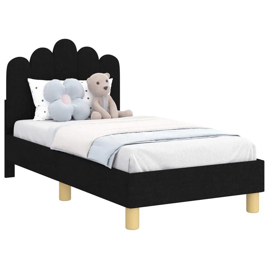 Cadre de lit pour tout-petit avec tête de lit Noir 70 x 140 cm - 2