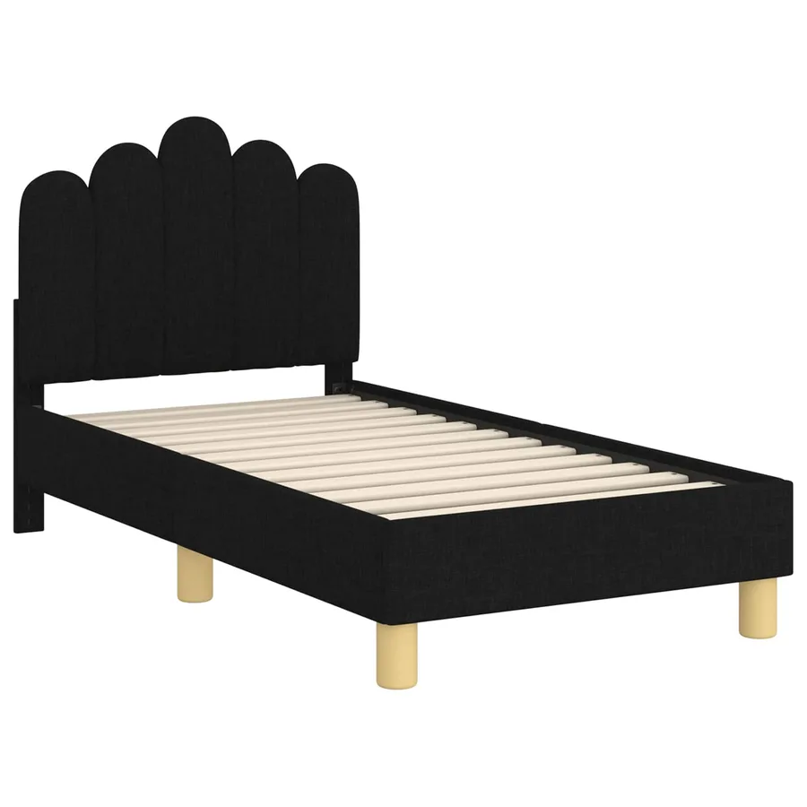 Cadre de lit pour tout-petit avec tête de lit Noir 70 x 140 cm - 4