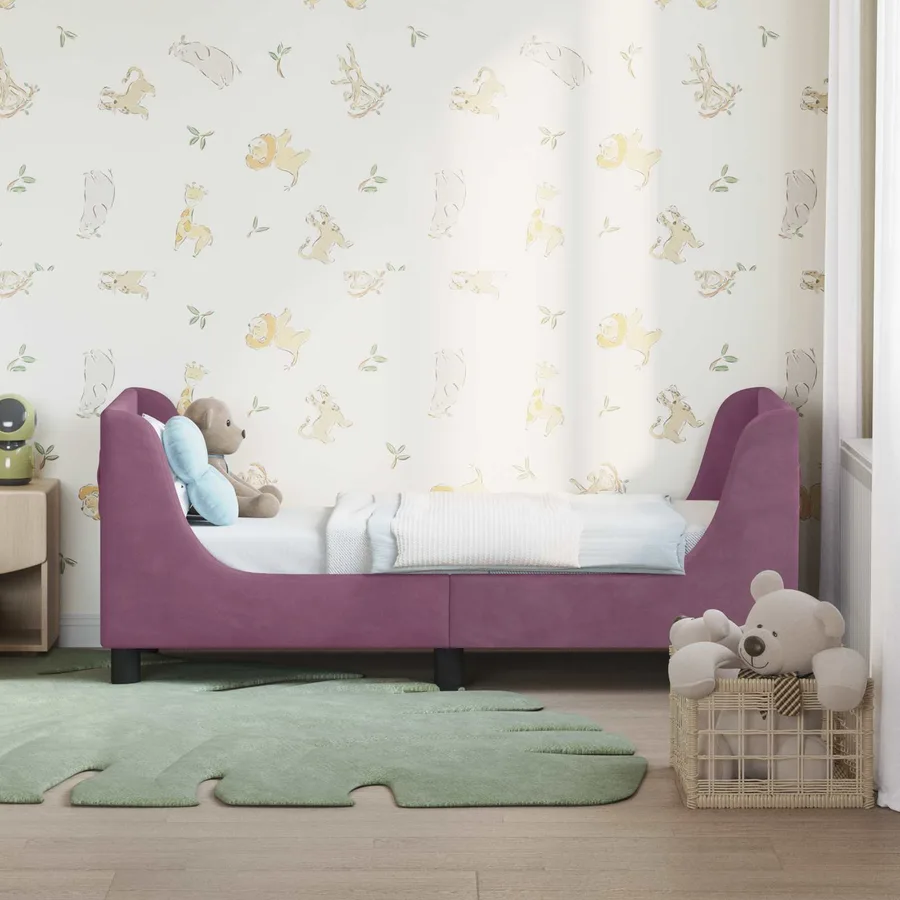 Cadre de lit pour tout-petit avec tête de lit Pourpre Velours - 3