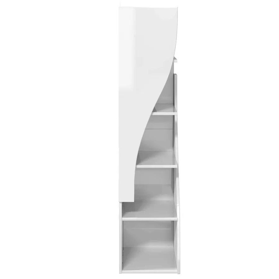 Meuble d'angle Blanc brillant 32x32x140cm Bois d'ingénierie - 6