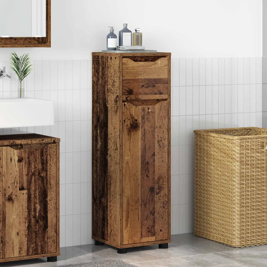 Cabinet de salle de bain Bois Ancien 30,5 x 30 x 101 cm