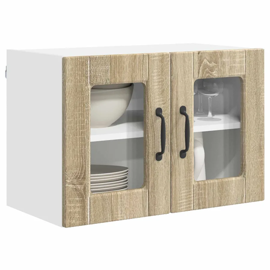 Cabinet en verre mural PORTO 2 pcs Chêne Sonoma 60 x 31 x 40 cm - 3
