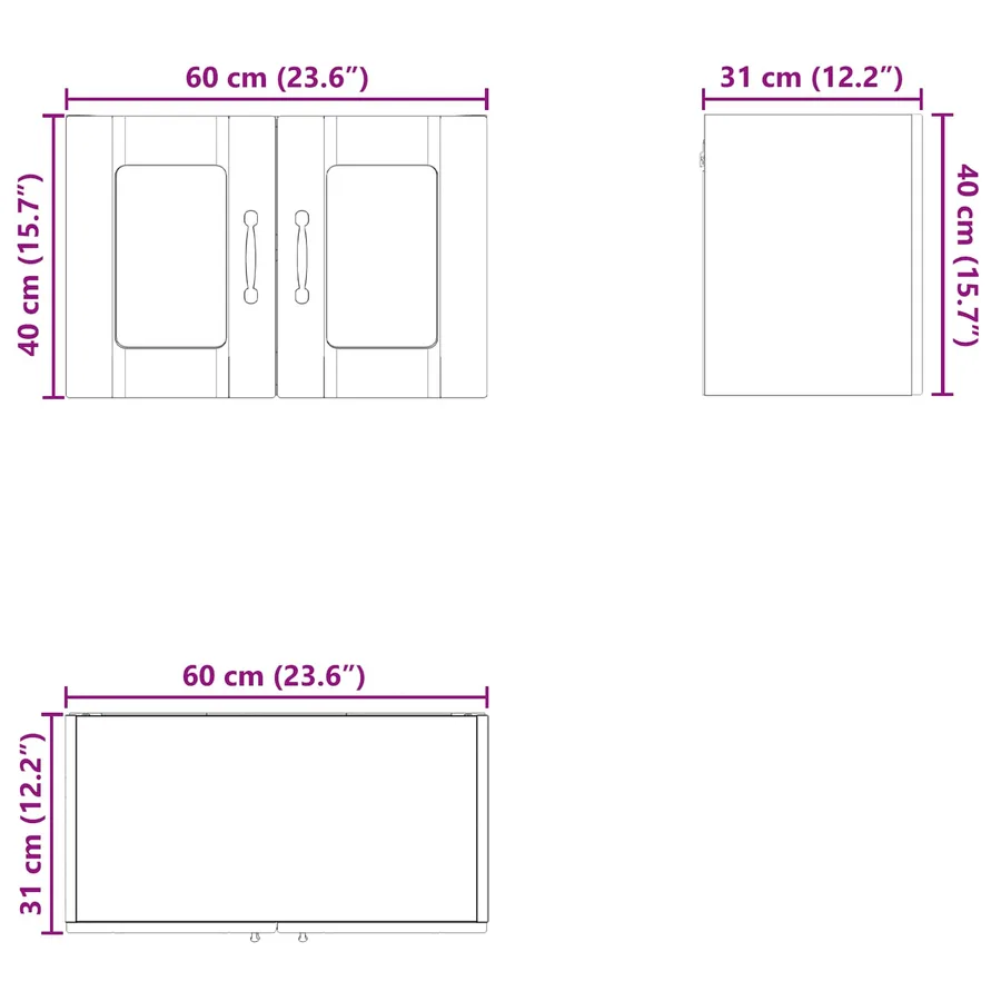 Cabinet en verre mural PORTO 2 pcs Chêne artisanal - 14