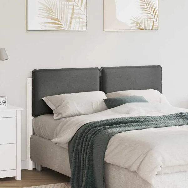 Tête de lit capitonnée Blanc et gris clair 150 cm Pin massif