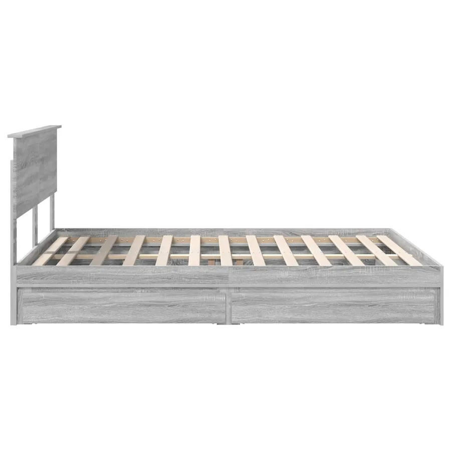 Lit de Rangement Gris Sonoma 150 x 200 cm Bois d'ingénierie - 9