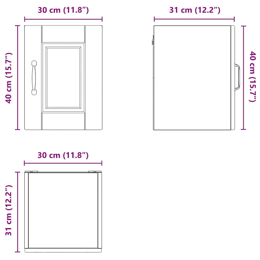 Meuble mural PORTO 2 pcs Blanc 30 x 31 x 40 cm - 14