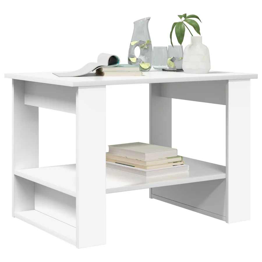 Table basse Blanc 72 x 50 x 50 cm Bois d'ingénierie - 3