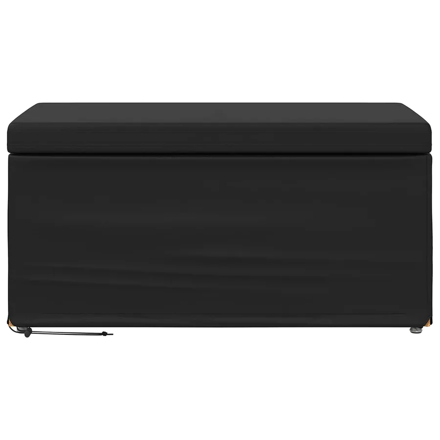 Tabouret Noir Cuir Synthétique et Bois Composite - 4
