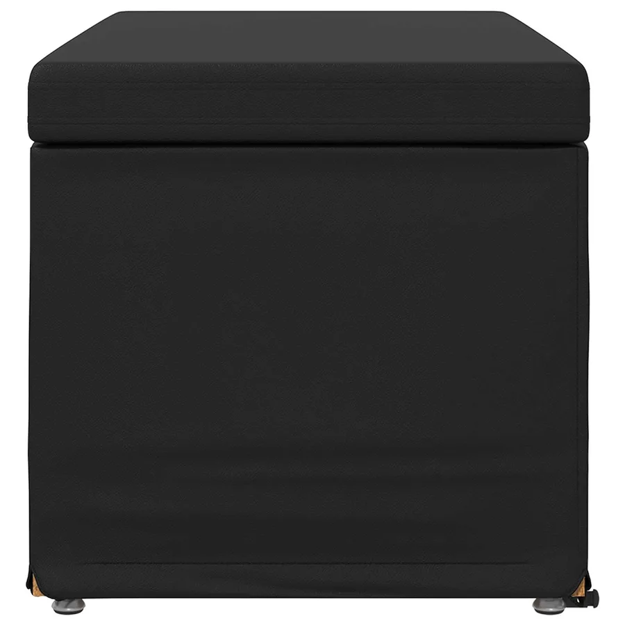 Tabouret Noir Cuir Synthétique et Bois Composite - 5
