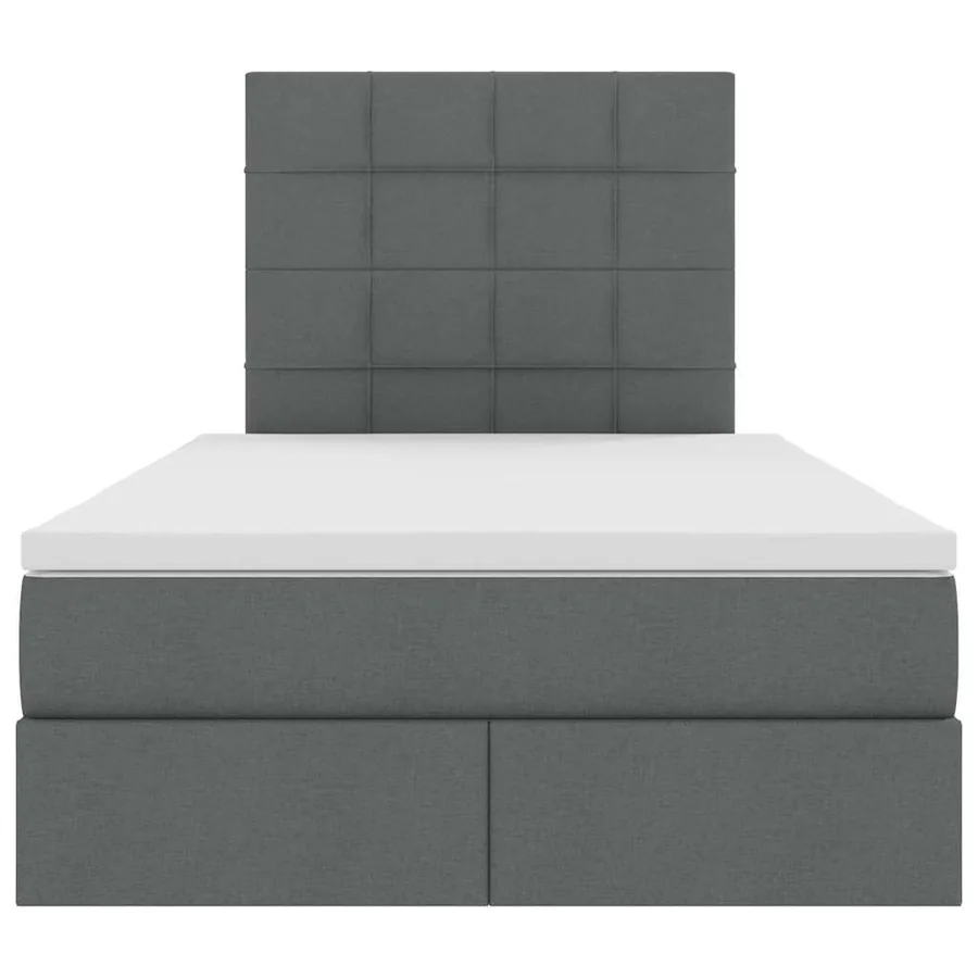 Lit avec rangement et matelas Gris foncé 120 x 200 cm tissu - 7