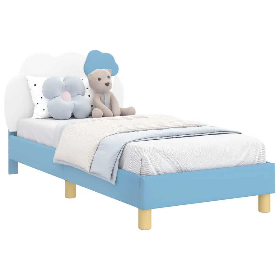 Cadre de lit pour enfants avec tête de lit Bleu 80 x 160 cm PU - 2