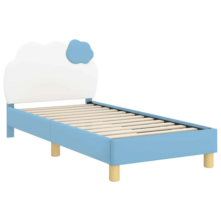 Cadre de lit pour enfants avec tête de lit Bleu 80 x 160 cm PU - 4