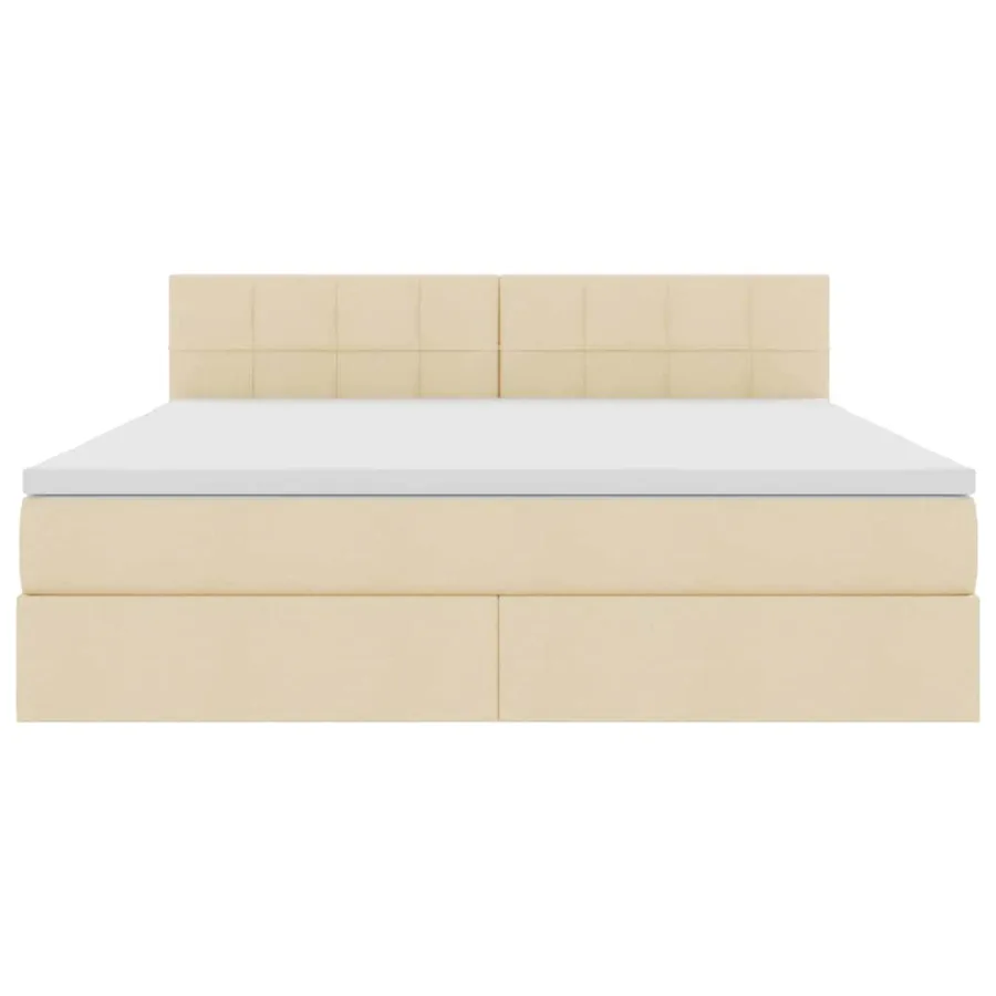 Lit avec rangement et matelas avec matelas Crème 160 x 200 cm - 6
