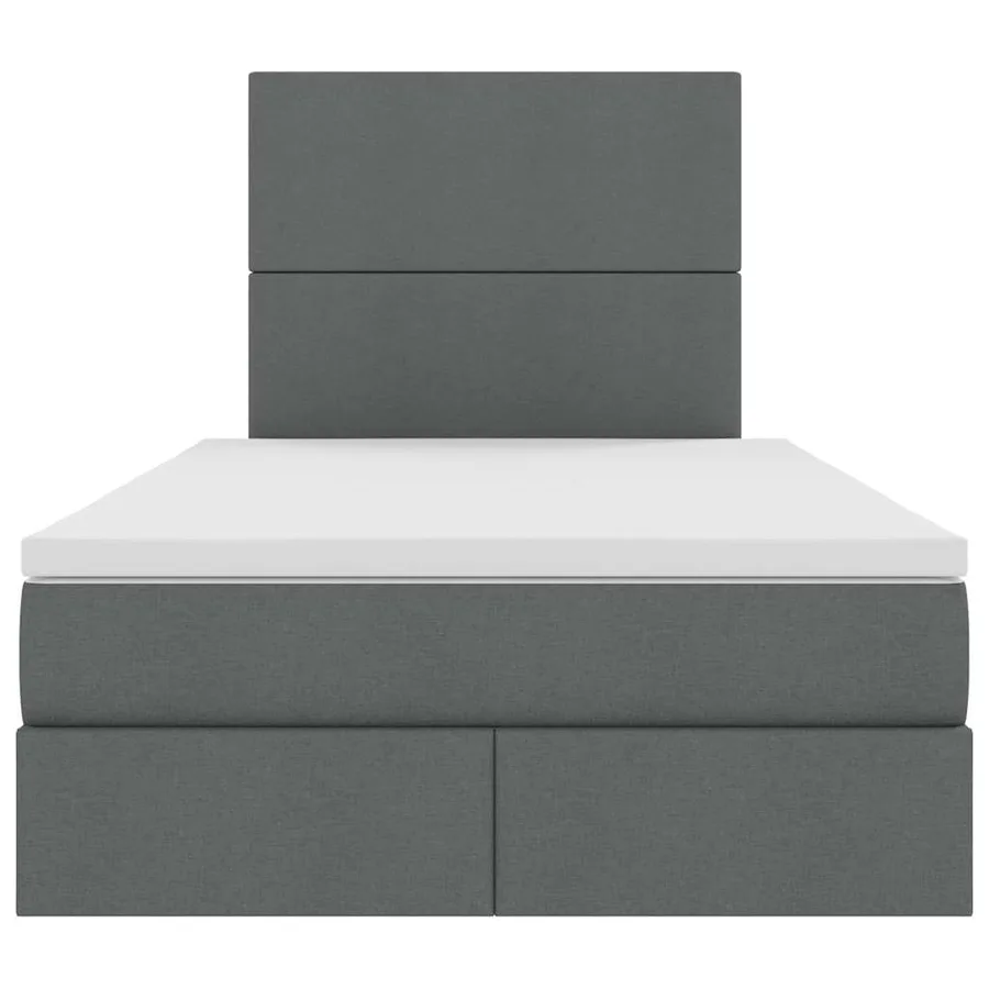 Lit avec rangement et matelas Gris foncé 120 x 200 cm tissu - 7