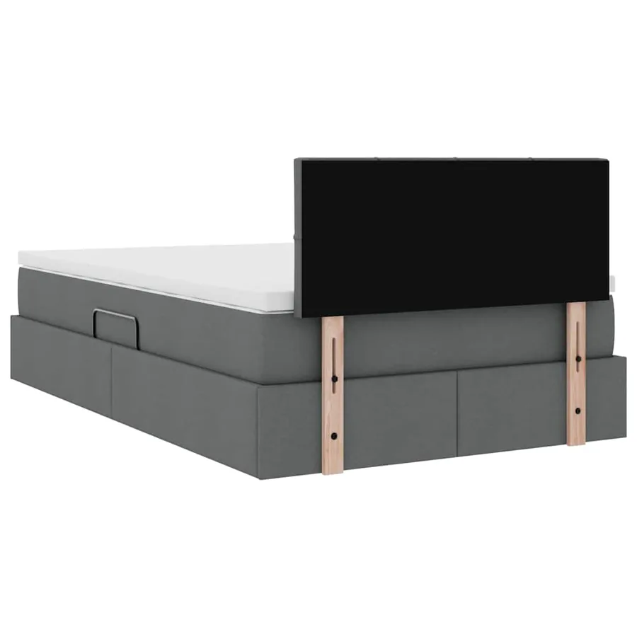 Lit avec rangement et matelas Gris foncé 120 x 200 cm - 8