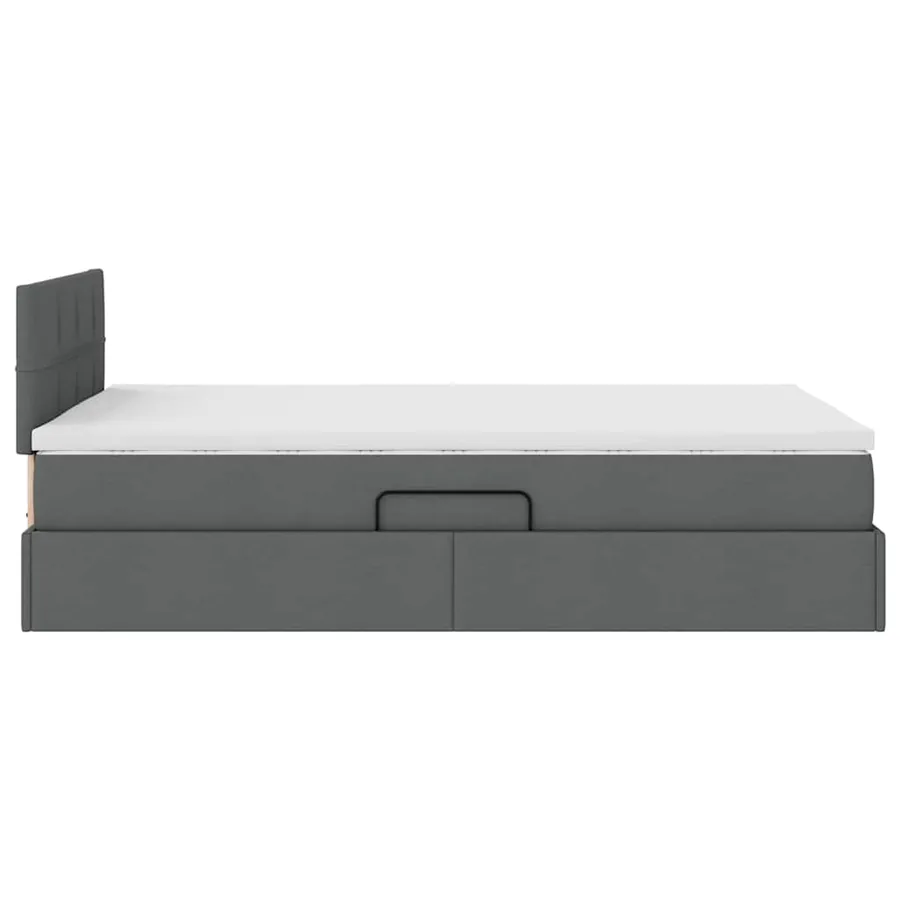 Lit avec rangement et matelas Gris foncé 120 x 200 cm - 9