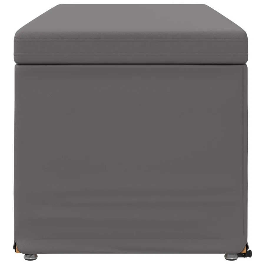 Tabouret Gris Cuir Synthétique et Bois Composite - 5