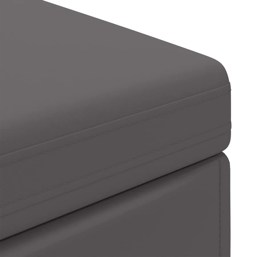 Tabouret Gris Cuir Synthétique et Bois Composite - 6