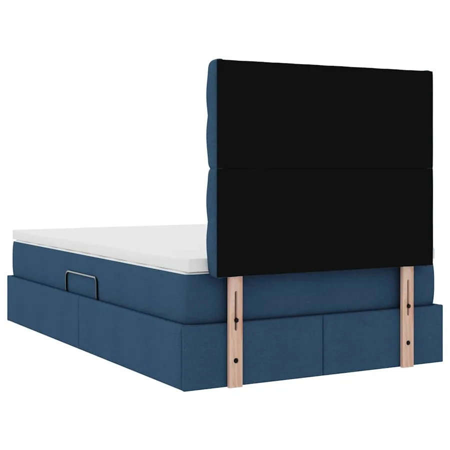 Lit de rangement LED avec matelas Bleu 120 x 200 cm Tissu - 12