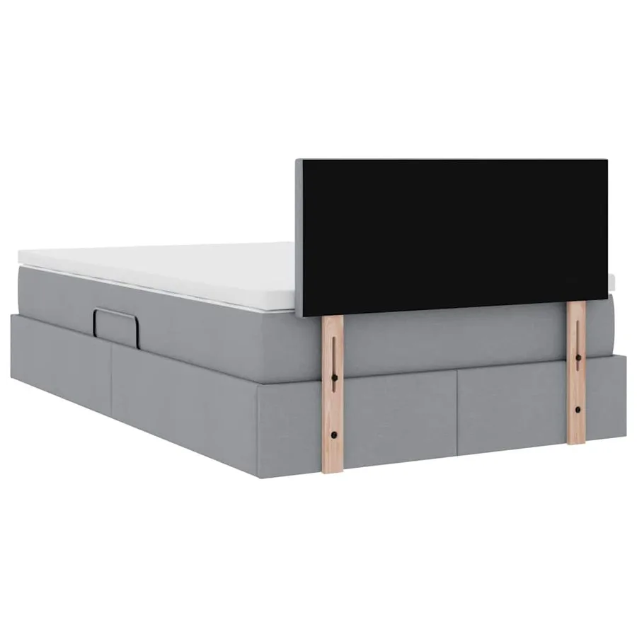 Lit avec rangement et matelas Gris clair 120 x 190 cm - 11