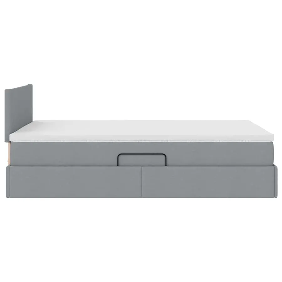 Lit avec rangement et matelas Gris clair 120 x 190 cm - 8