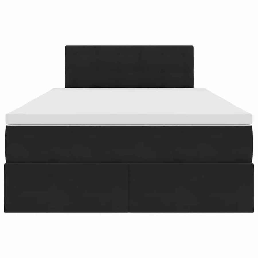 Lit de Rangement avec matelas Noir 120 x 190 cm Velours - 7