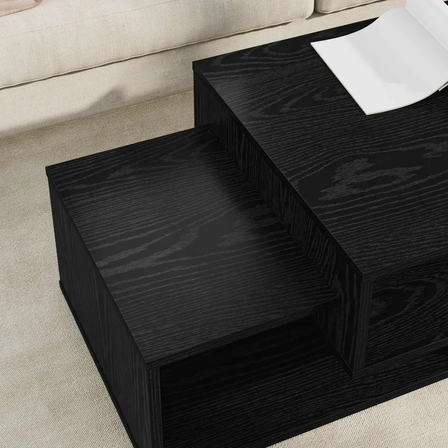 Table basse Chêne noir 105 x 50 x 32,5 cm Bois d'ingénierie - 4