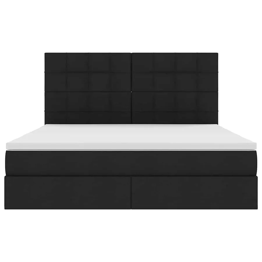 Lit avec rangement et matelas Noir 160 x 200 cm tissu - 7
