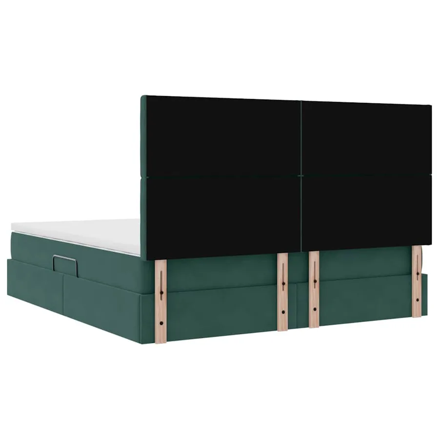 Lit de rangement LED avec matelas Vert foncé 160 x 200 cm - 12