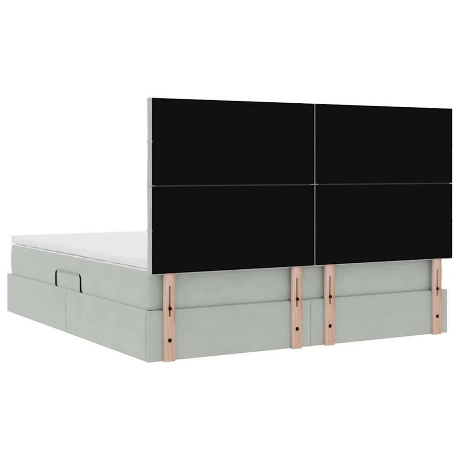 Lit de rangement LED avec matelas Gris clair 160 x 200 cm - 12