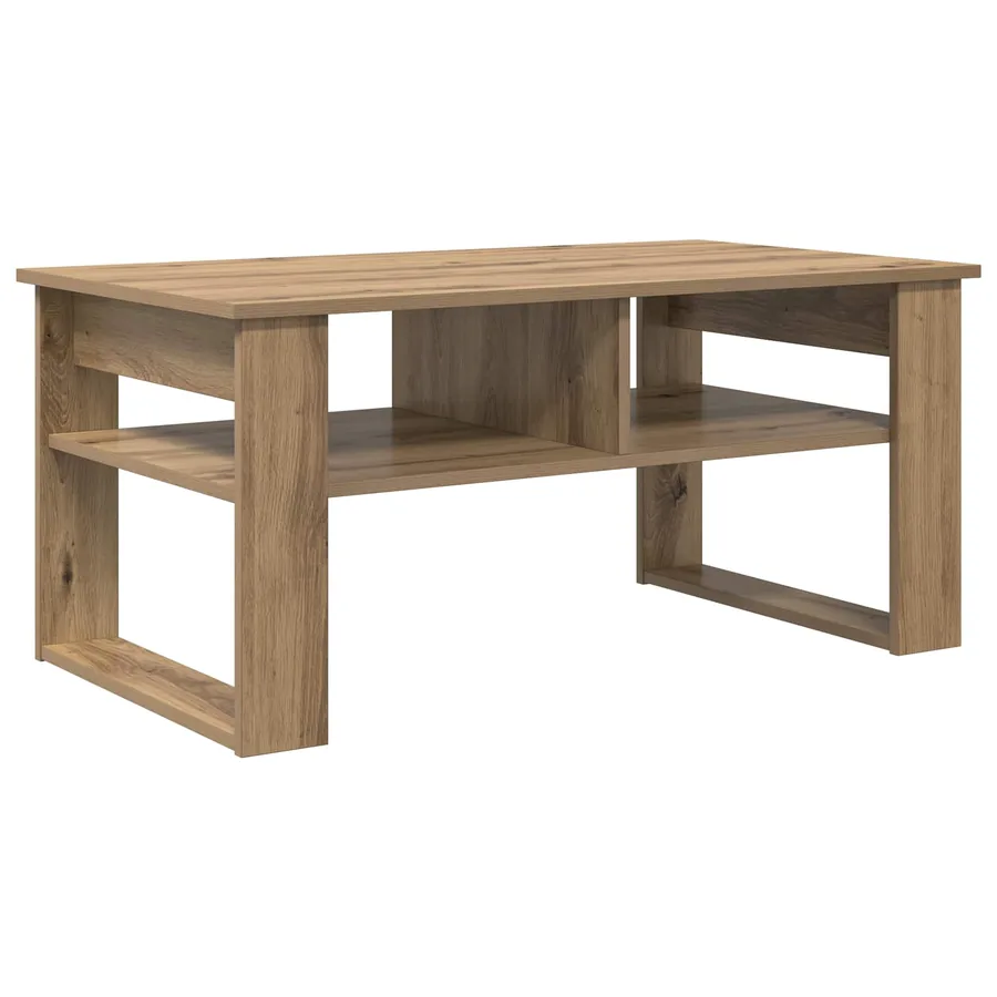 Table basse Chêne artisanal 96 x 54 x 44 cm Bois d'ingénierie - 2