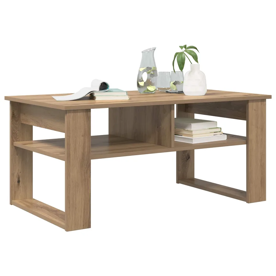 Table basse Chêne artisanal 96 x 54 x 44 cm Bois d'ingénierie - 3