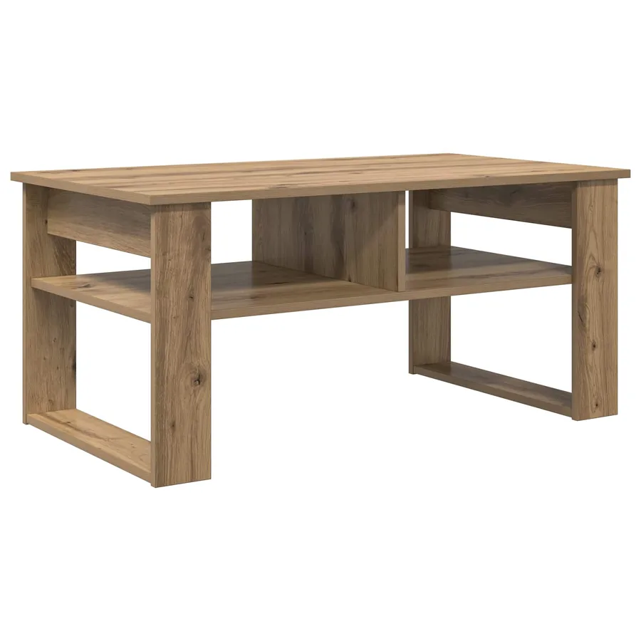 Table basse Chêne artisanal 96 x 54 x 44 cm Bois d'ingénierie - 7