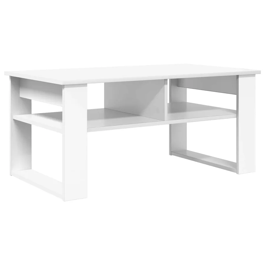 Table basse Blanc 96 x 54 x 44 cm Bois d'ingénierie - 2