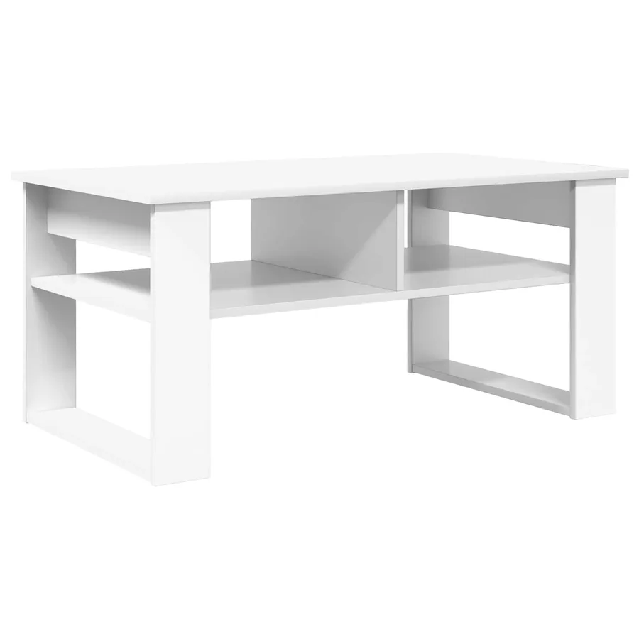 Table basse Blanc 96 x 54 x 44 cm Bois d'ingénierie - 7
