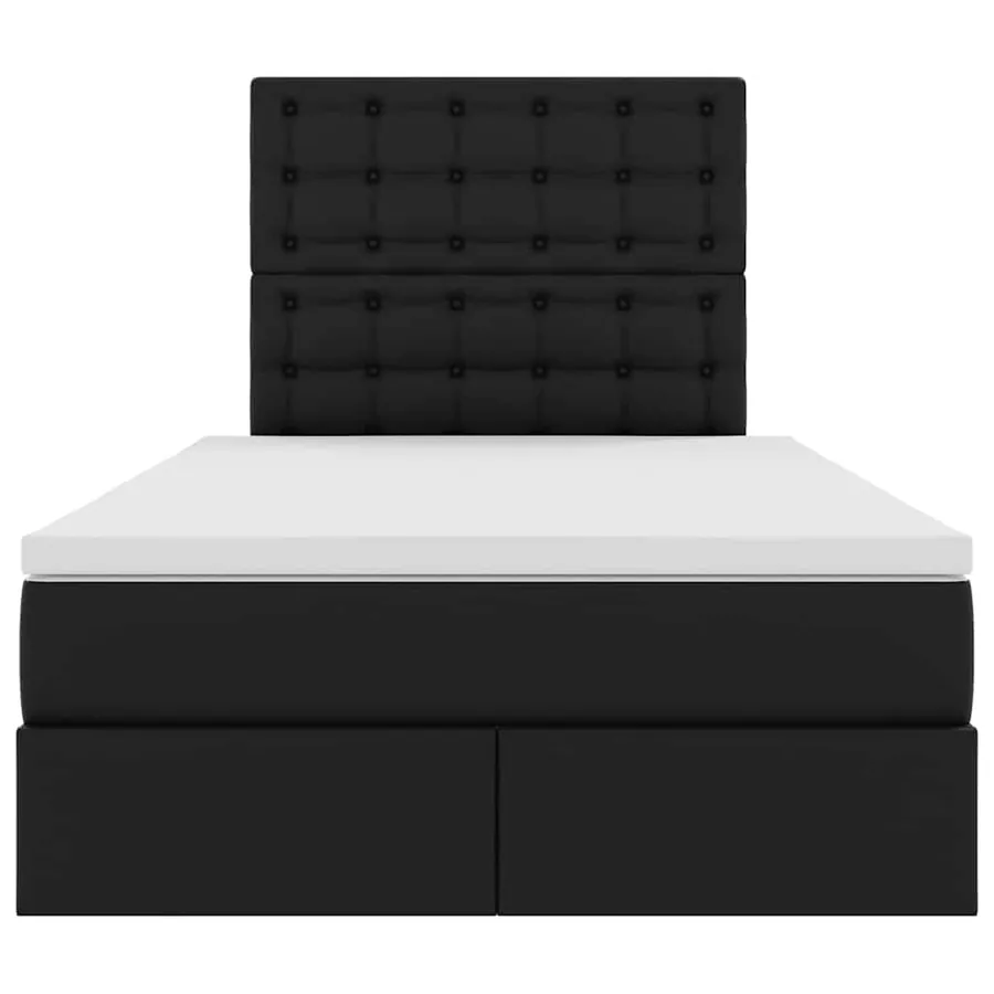 Lit de Rangement Noir 120 x 190 cm Cuir synthétique - 7