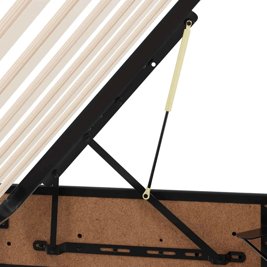 Lit avec rangement et matelas avec matelas 2 pcs Noir Cuir - 12