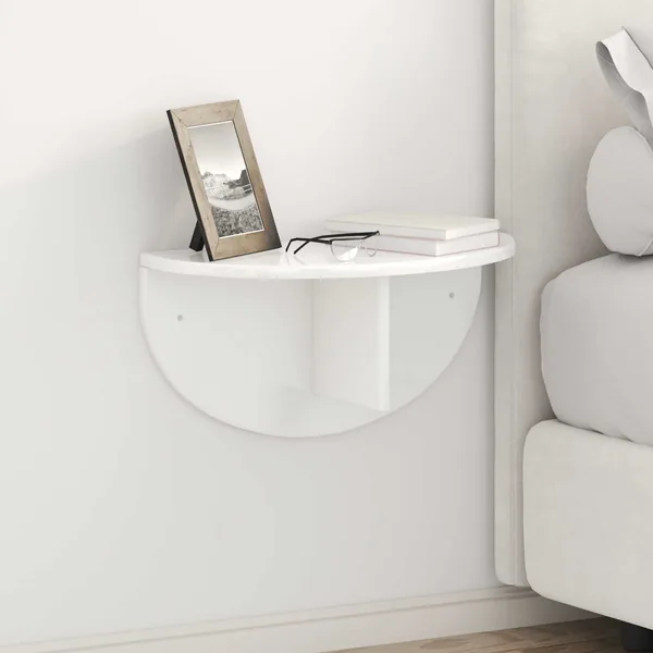 Étagère Murale 2 pcs Blanc brillant 48 x 24 x 24 cm