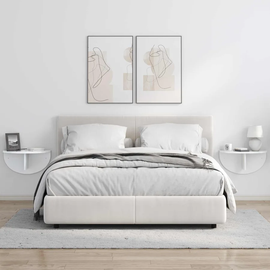 Étagère Murale 2 pcs Blanc brillant 48 x 24 x 24 cm - 4