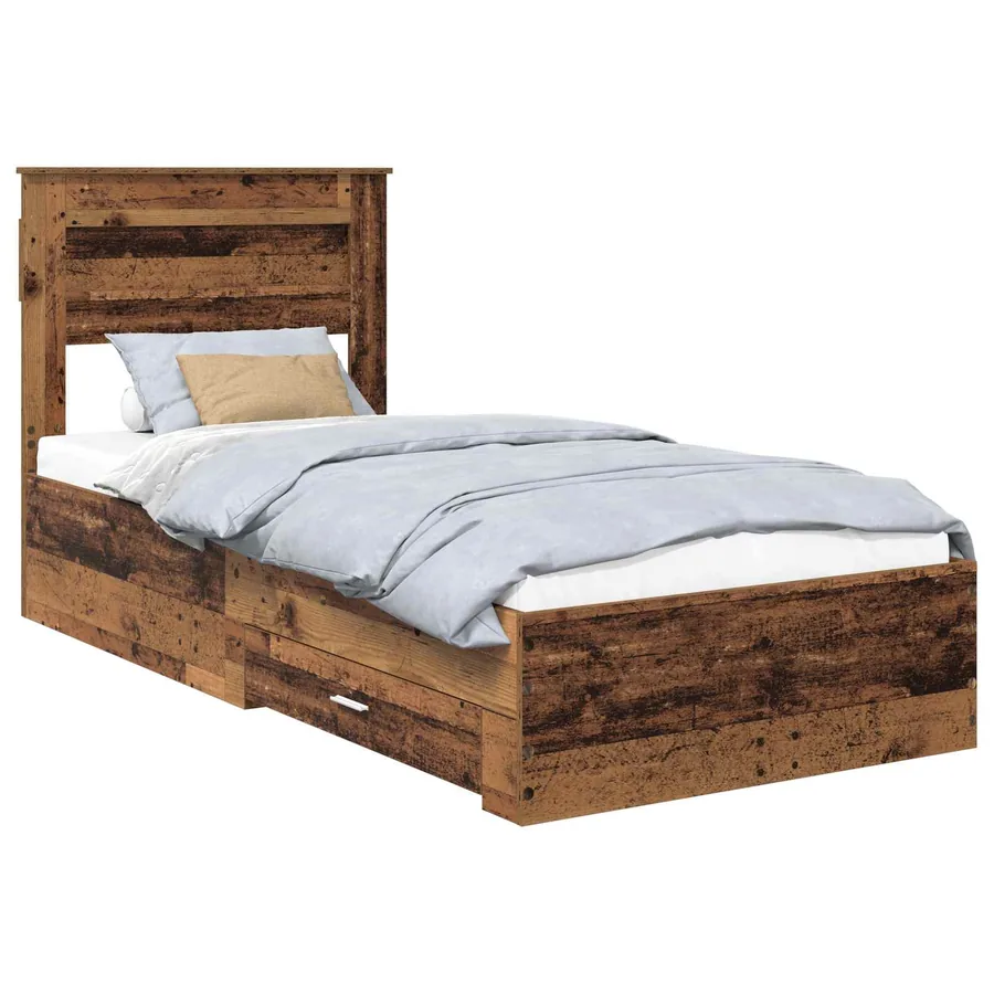Cadre de lit Bois ancien 90 x 190 cm Bois d'ingénierie - 2