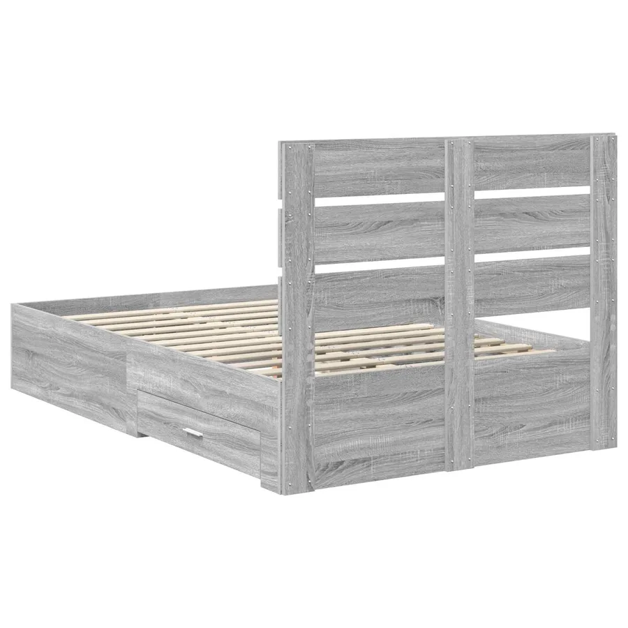 Cadre de lit Gris Sonoma 120 x 190 cm Bois d'ingénierie - 10