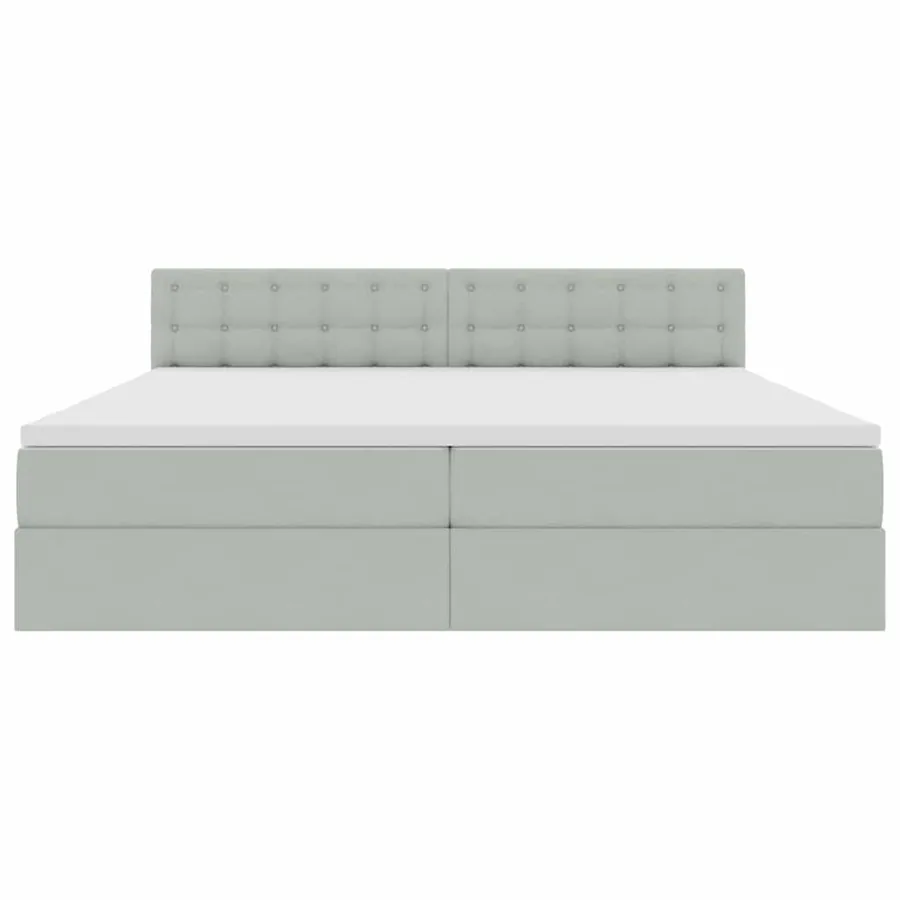 Lit de Rangement avec stockage Gris clair 200 x 200 cm Velours - 6