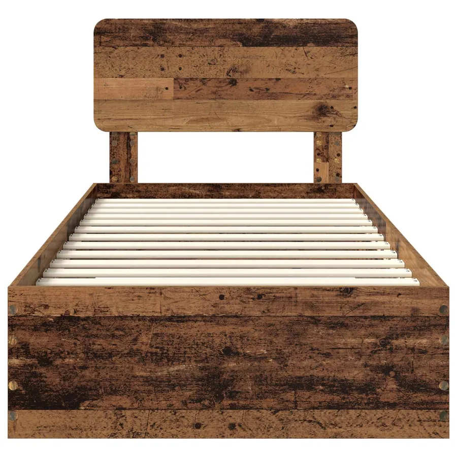 Cadre de lit Bois ancien 90 x 190 cm Bois d'ingénierie - 7